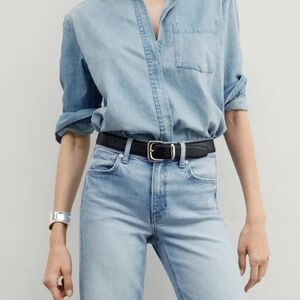 AYR The Deep End Woven Shirt, Denim, Size M.